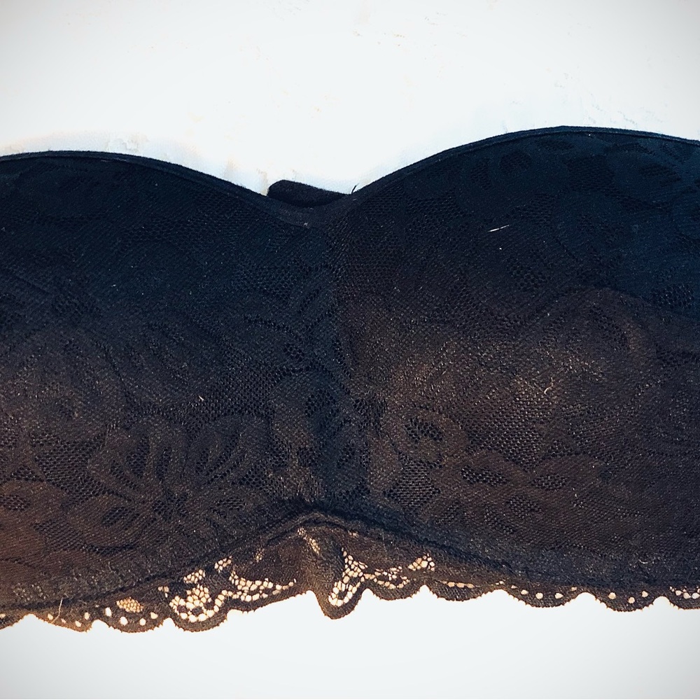 No Boundaries Black Lace Bandeau Intimates- strapless